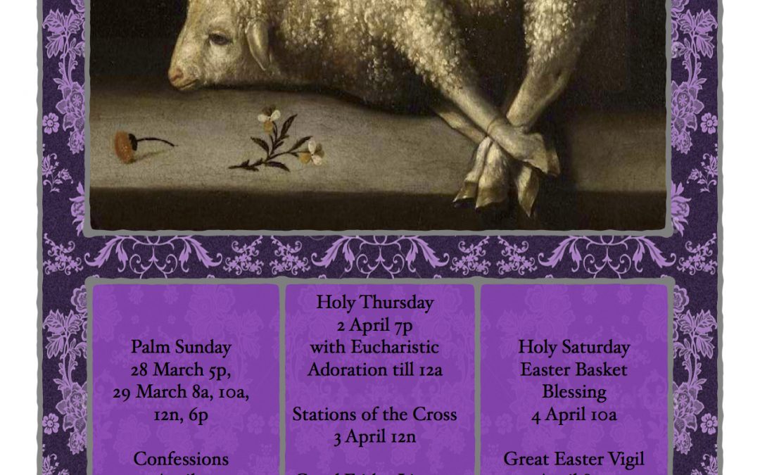 Holy Week 29 March – 4 April