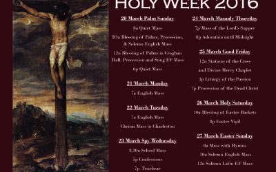 Triduum Schedule