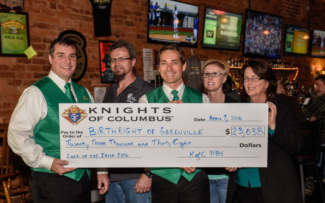 Knights of Columbus 9184 Foothills Council Raise $23,000 for Birthright of Greenville
