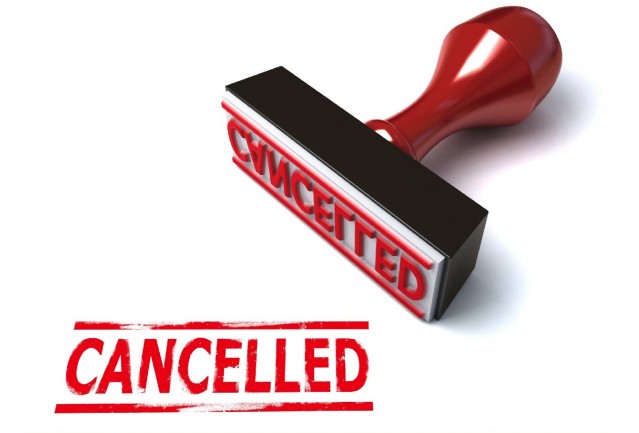 Cancellations for 7-8 December