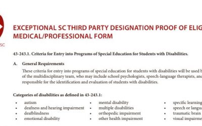 Exceptional SC Eligibility Form