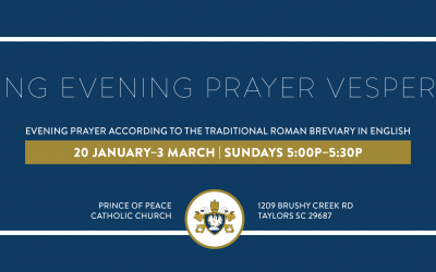 Pray Vespers on Sundays at 5p