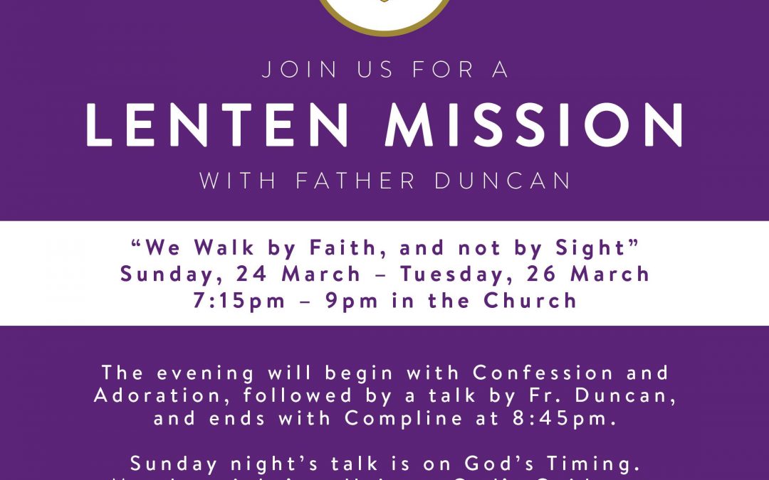 Lenten Mission with Fr. Duncan