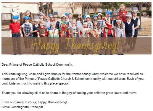 Thanksgiving Wishes from our Parish School