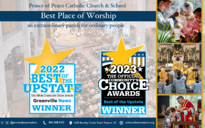 Prince of Peace Catholic Church & School Voted Best Place of Worship in Upstate for the Second Year in a Row